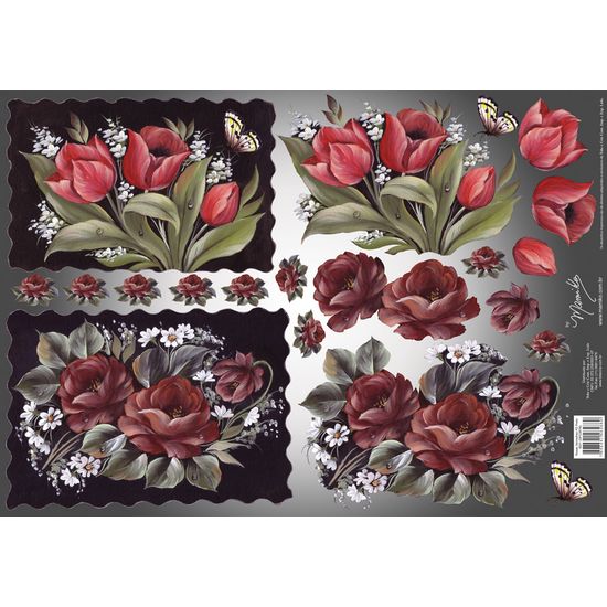 Papel decoupage grande flores pd1 046 litoarte palaciodaarte