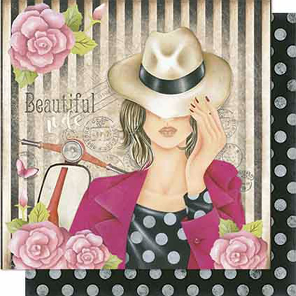 Papel Litoarte para Scrapbooking Dupla Face SD-630