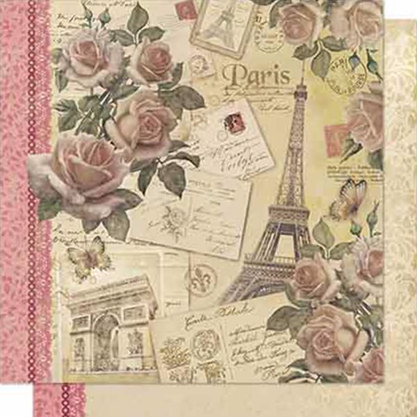Papel-Scrapbook-Litoarte-SD-701-Dupla-Face-305X305cm-Rosas-Vintage