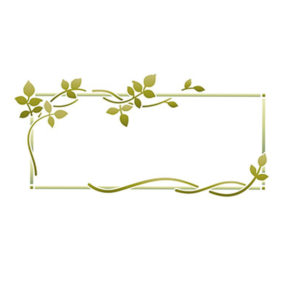 Stencil Litoarte 34 4x21cm Pintura Simples St 349 Moldura Galhos E Folhas Palaciodaarte