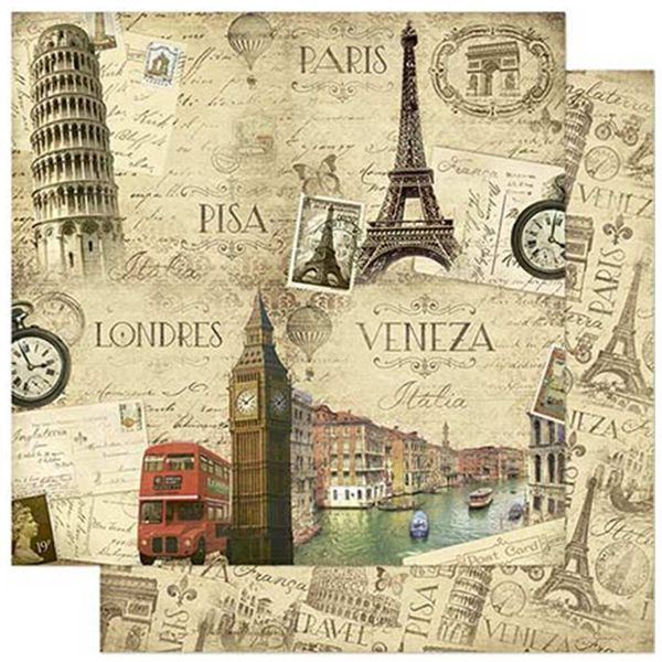 Papel-Scrapbook-Litoarte-SD-797-305x305cm-Paris-Pisa-Londres-e-Italia