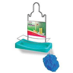 Porta-Shampoo-Simples-Niquelart-348-6-Cromo-Colors-Aco-e-Plastico-Turquesa