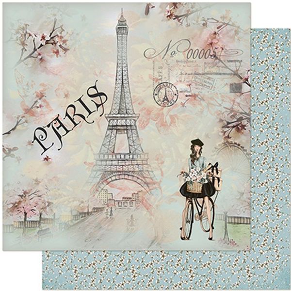 Papel-Scrapbook-Litoarte-305x305-SD-958-Jovem-na-Bicicleta-e-Torre-Eiffel
