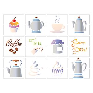 Stencil-Litoarte-25x20-STR-085-Miniaturas-de-Chas-e-Cafes