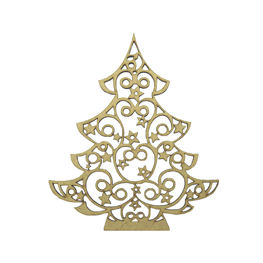 Aplique em MDF Árvore de Natal com Estrelas 16,8x14cm - Palácio da Arte -  PalacioDaArte