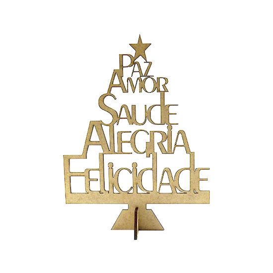 Enfeite de Mesa em MDF Árvore de Natal Mensagens 16,7x12,6x4,8cm - Palácio  da Arte - PalacioDaArte