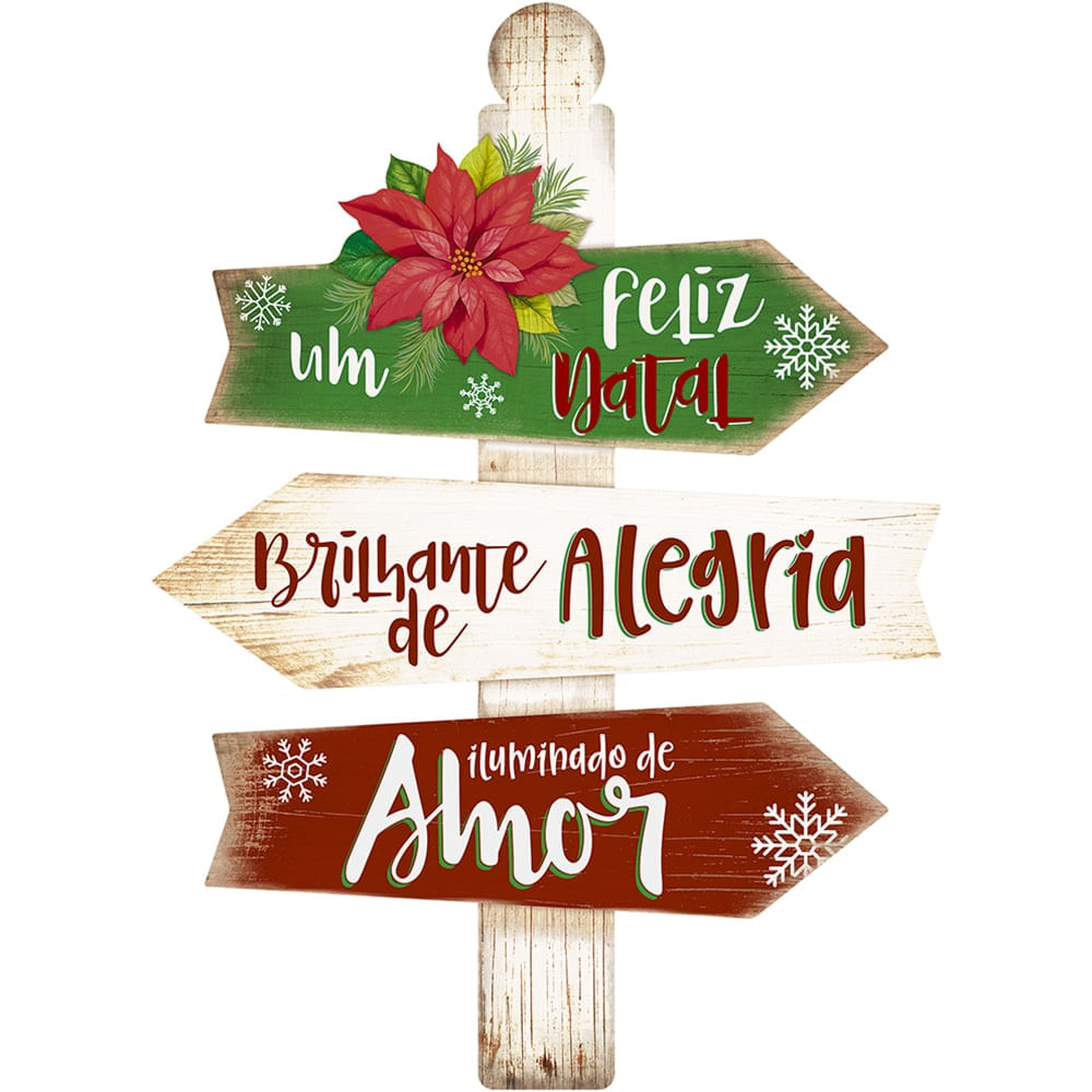Placa em MDF Natal Litoarte DHN 028 40x29cm Um Feliz Natal Placa em MDF Natal Litoarte DHN 028 40x29cm Um Feliz Natal
