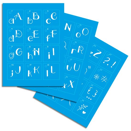 Kit Stencil Mini Litoarte Com 38 Pecas Stmi2 001 Alfabeto Lettering Palaciodaarte