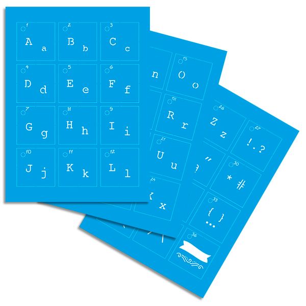 Kit-Stencil-Mini-Litoarte-com-38-pecas-STMI2-003-Alfabeto-Maquina-de-Escrever