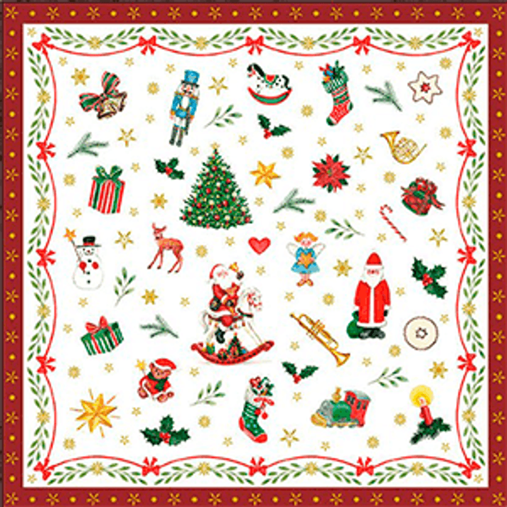 Guardanapo Decoupage Ambiente Natal Ornaments All Over Red 33314765 2  unidades - PalacioDaArte