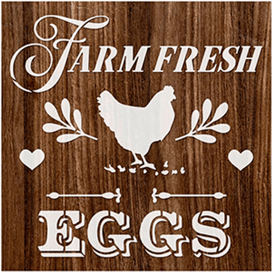 Stencil-Litoarte-14x14cm-STA-142-Eggs-Farm-Fresh