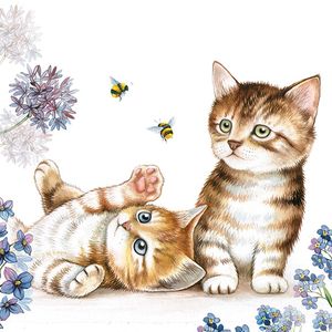 Guardanapo-Decoupage-Ambiente-13312885-Cats-and-Bees-2-unidades