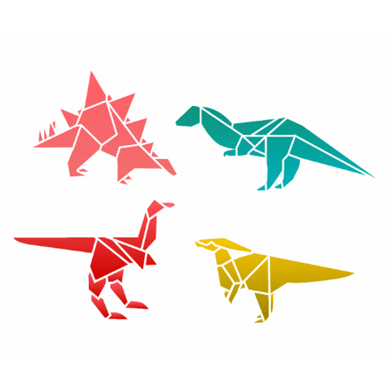 Stencil-Opa-20x25-3121-Infantil-Dinossauro-Origami