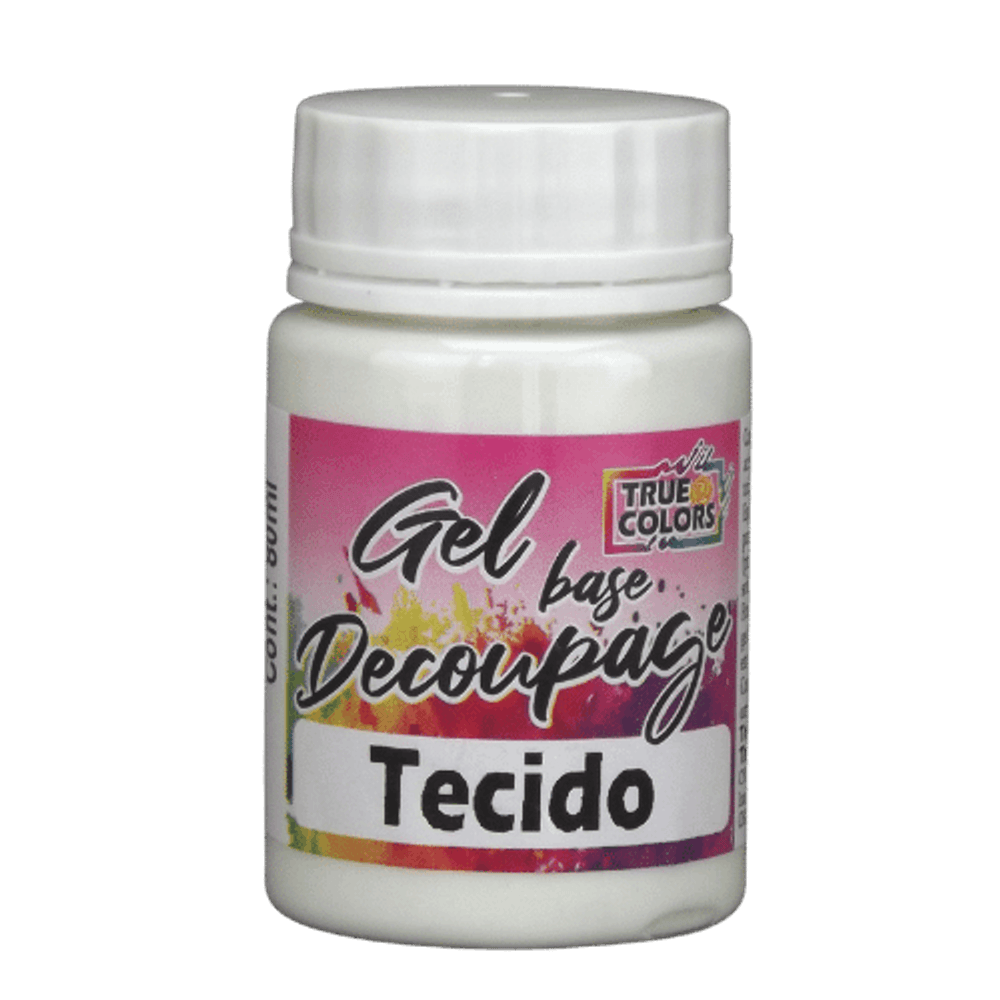 Cola Gel Base Decoupage True Colors 80ml para Tecido PalacioDaArte