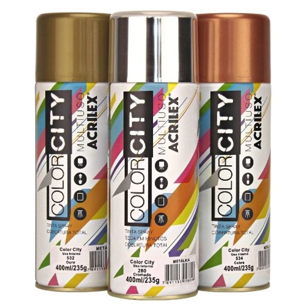 Tinta-em-Spray-Color-City-Multiuso-Acrilex-400ml-Cores-Metalicas