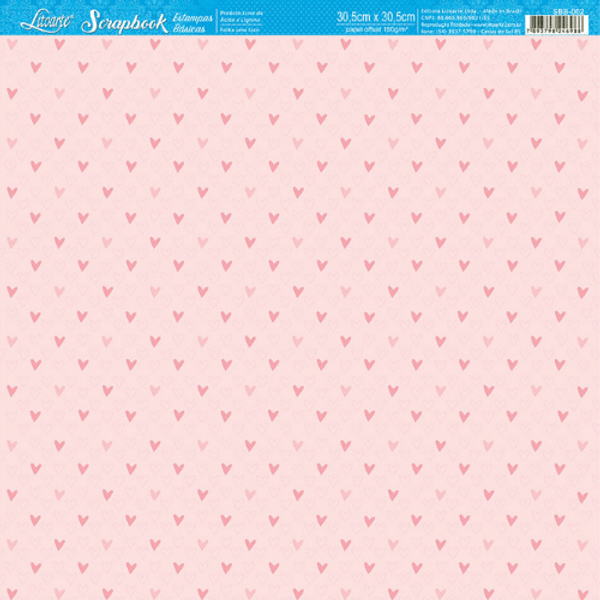 Papel-Scrapbook-Litoarte-305x305cm-SBB-002-Coracoes-Pink