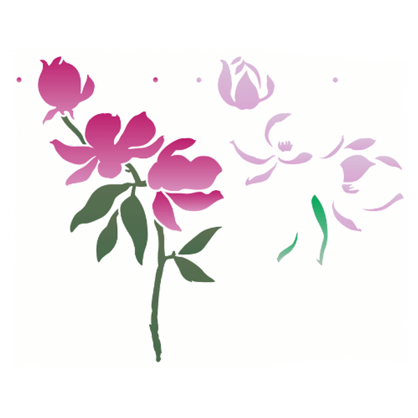 Stencil-Opa-20x25-3176-Flor-Magnolias