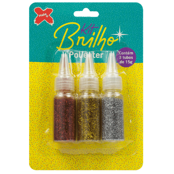 Kit-Glitter-Brilho-em-Poliester-Nº-1-Make-Mais-15g-com-3-Unidades