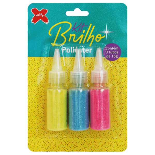 Kit-Glitter-Brilho-em-Poliester-Nº-2-Make-Mais-15g-com-3-Unidades