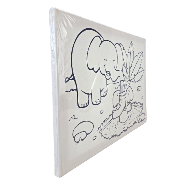 Tela-para-Pintura-Riscada-30x40cm-Elefantes-Art---Hobby