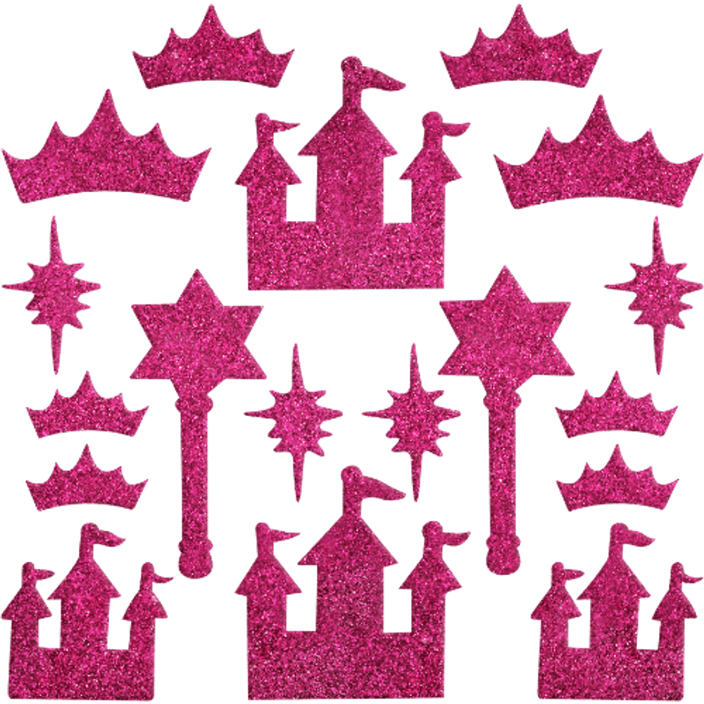 Aplique Adesivo Em Eva Make Mais 857 Castelo Encantado Pink 15 à 75cm Com 18 Peças Palaciodaarte 9919