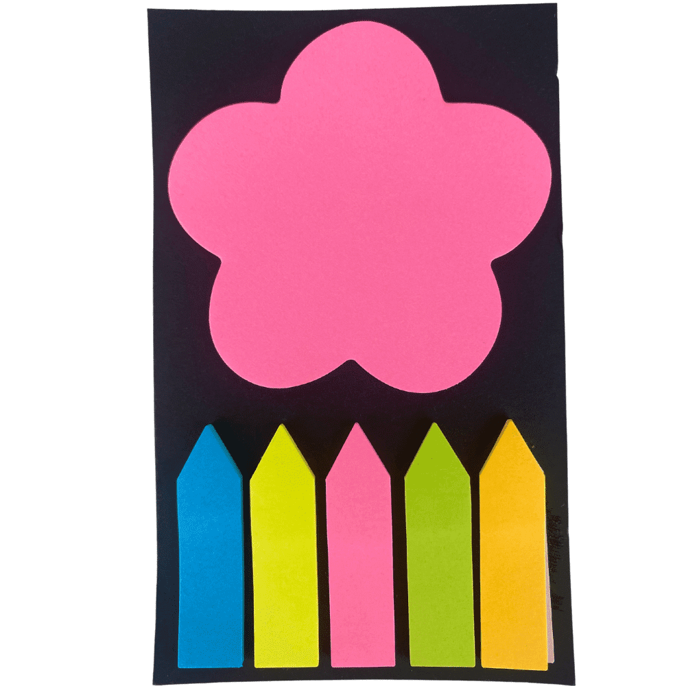 Kit Bloco Adesivo Post It Formato Flores 150 Folhas Art & Hobby - eCasaDecor