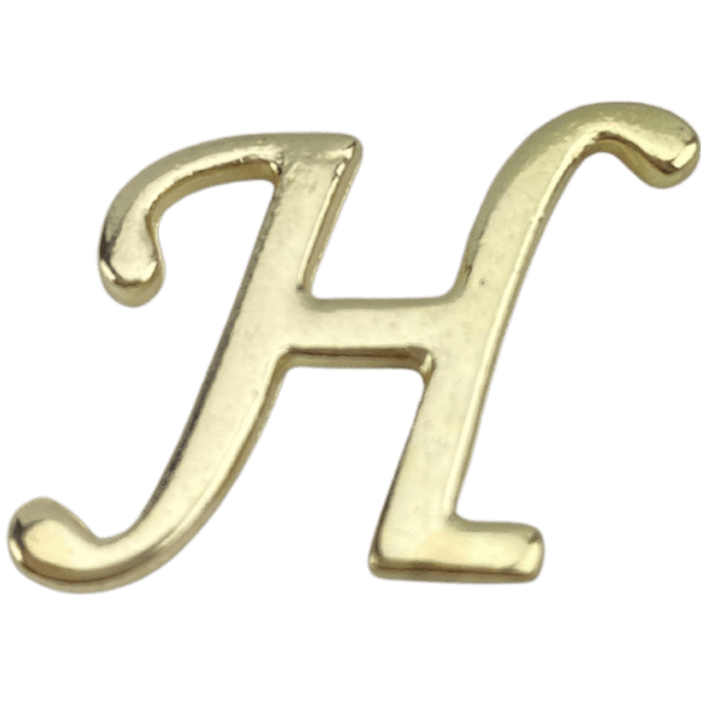 Letra H Em Metal Dourado 25x2cm Palaciodaarte