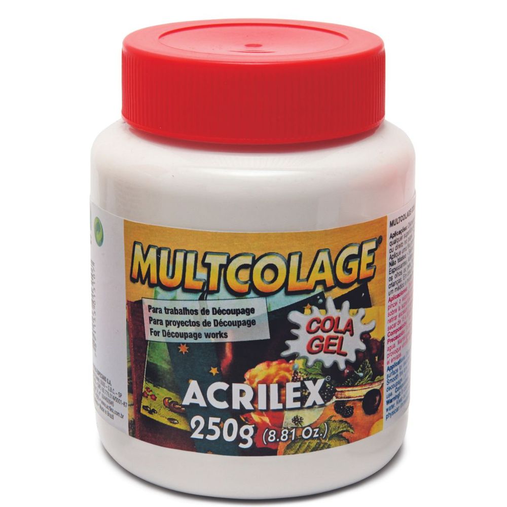 Multcolage Cola Gel Decoupage Acrilex 250g eCasaDecor