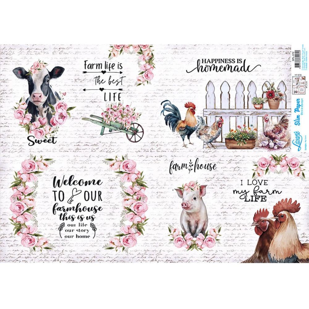 Slim Paper Decoupage Litoarte SPL-072 My Farm 47x34cm - eCasaDecor